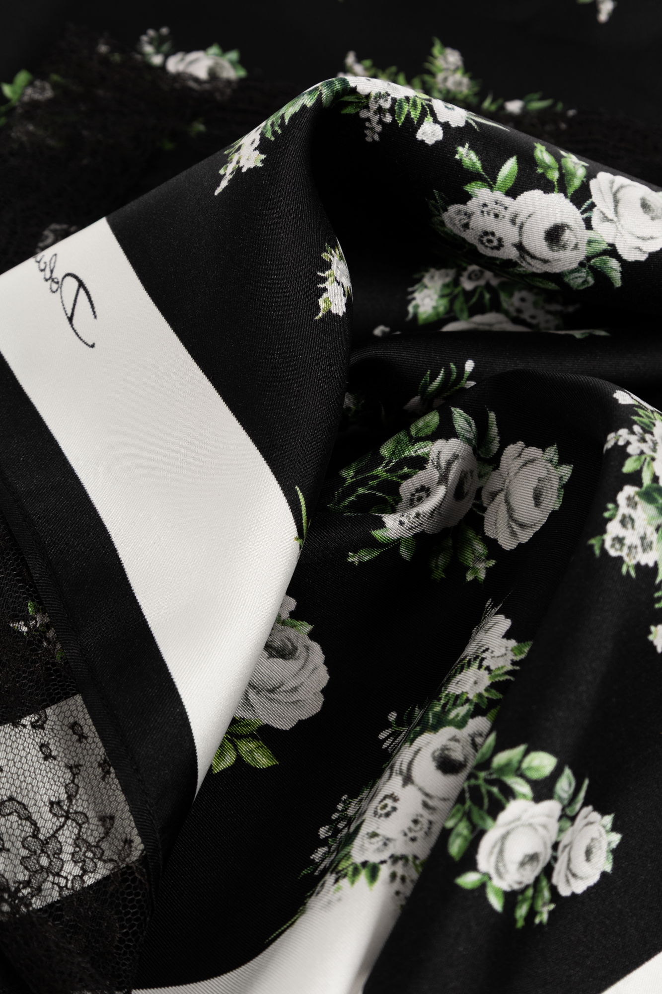 Dolce & Gabbana Silk scarf with lace | Women's | Vitkac